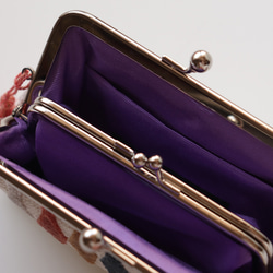 法國/天鵝絨親子搭扣錢包/配件包，天鵝絨布料和牛皮，多色 第5張的照片