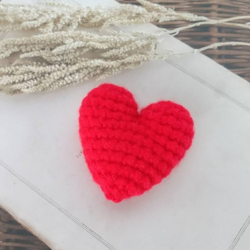 大きな＊ハート♥編みぐるみ＊赤・白・ピンク＊6個セット