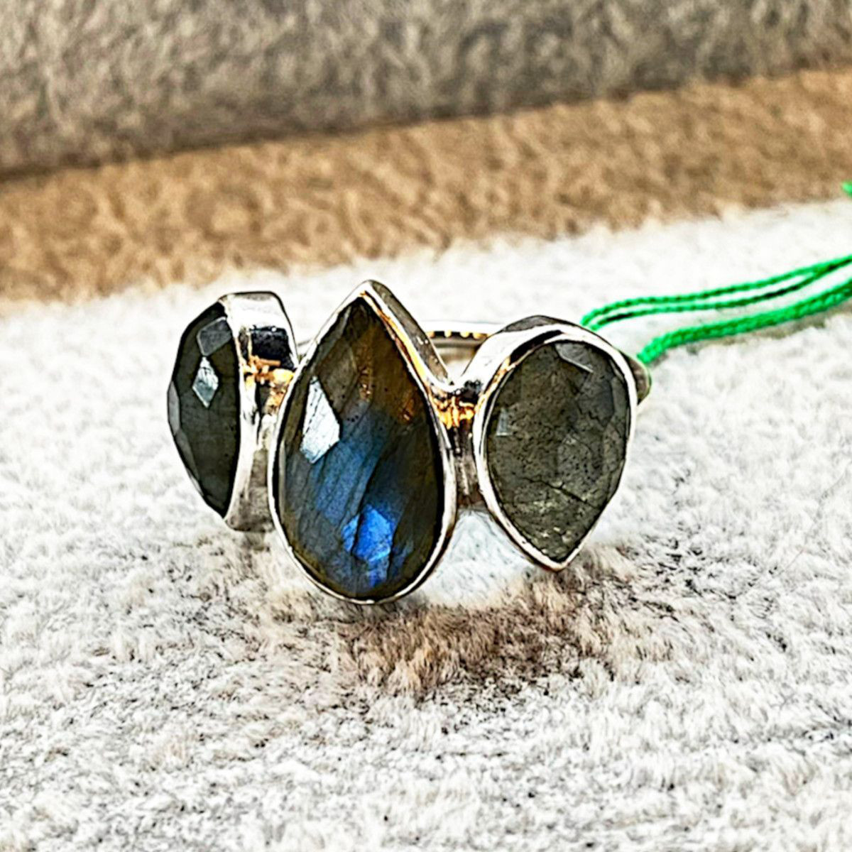 シルバーリング ラブライドライト 指輪 16号 デザインリング シルバー925 ハンドメイド 一点もの しずく型