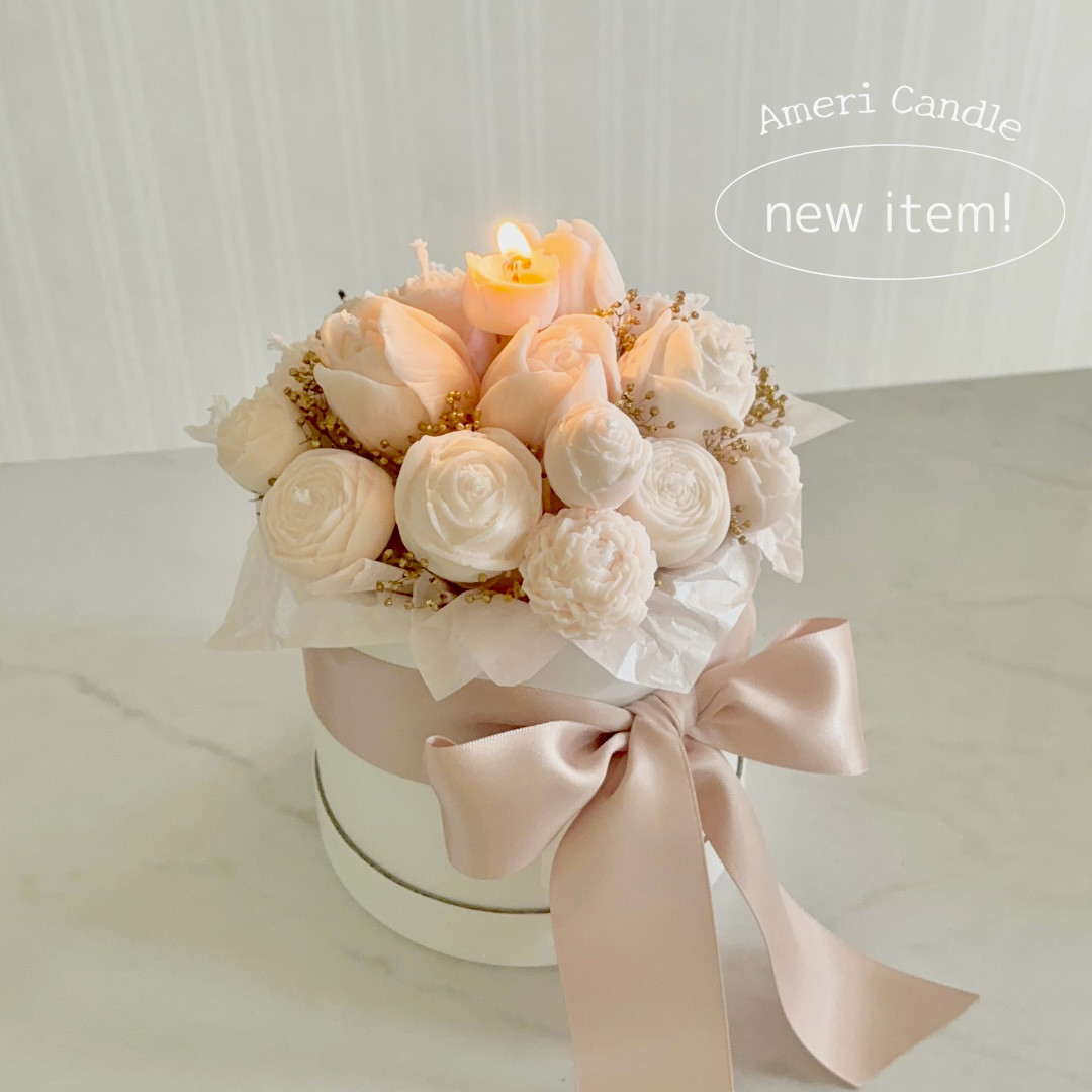 Flower bouquet candle【ピンク】