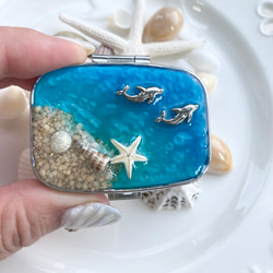 キーホルダー 海のチャーム星 ターコイズ 海 チャーム 星の砂 貝がら