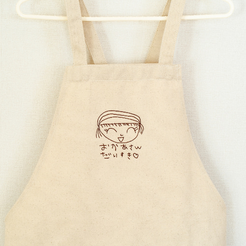 母の日のプレゼントにピッタリ//おえかき刺繍【エプロン】 エプロン