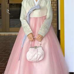 実例写真！オーバードレス 韓国風 ピンク キラキラグリッターチュール  