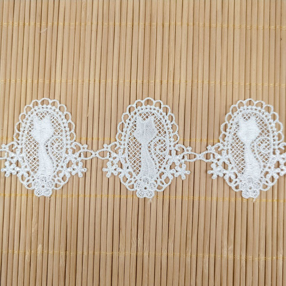 猫 レースリボン 刺繍レース コットンレース 1ヤード入り 1枚目の画像