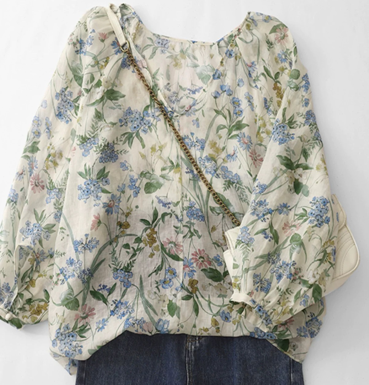 綿麻トップス、花柄トップス、綿麻シャツ、花柄シャツ、日差し対策、母の日ギフト、夏、春、秋