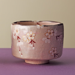 2025春 新作 楽焼〚薄墨桜〛抹茶碗 楽入印 贈答品 茶道具 桜 茶碗