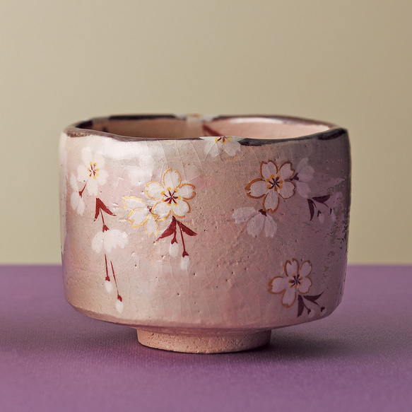桜模様　抹茶碗　在銘　茶道具 和食器 桜志野 抹茶碗 お抹茶 抹茶 まっちゃ お茶碗 茶碗 茶器