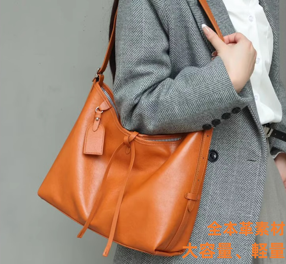 本革婦人バッグ韓国版レトロ百合頭層植タン牛皮女性手提げ脇片肩