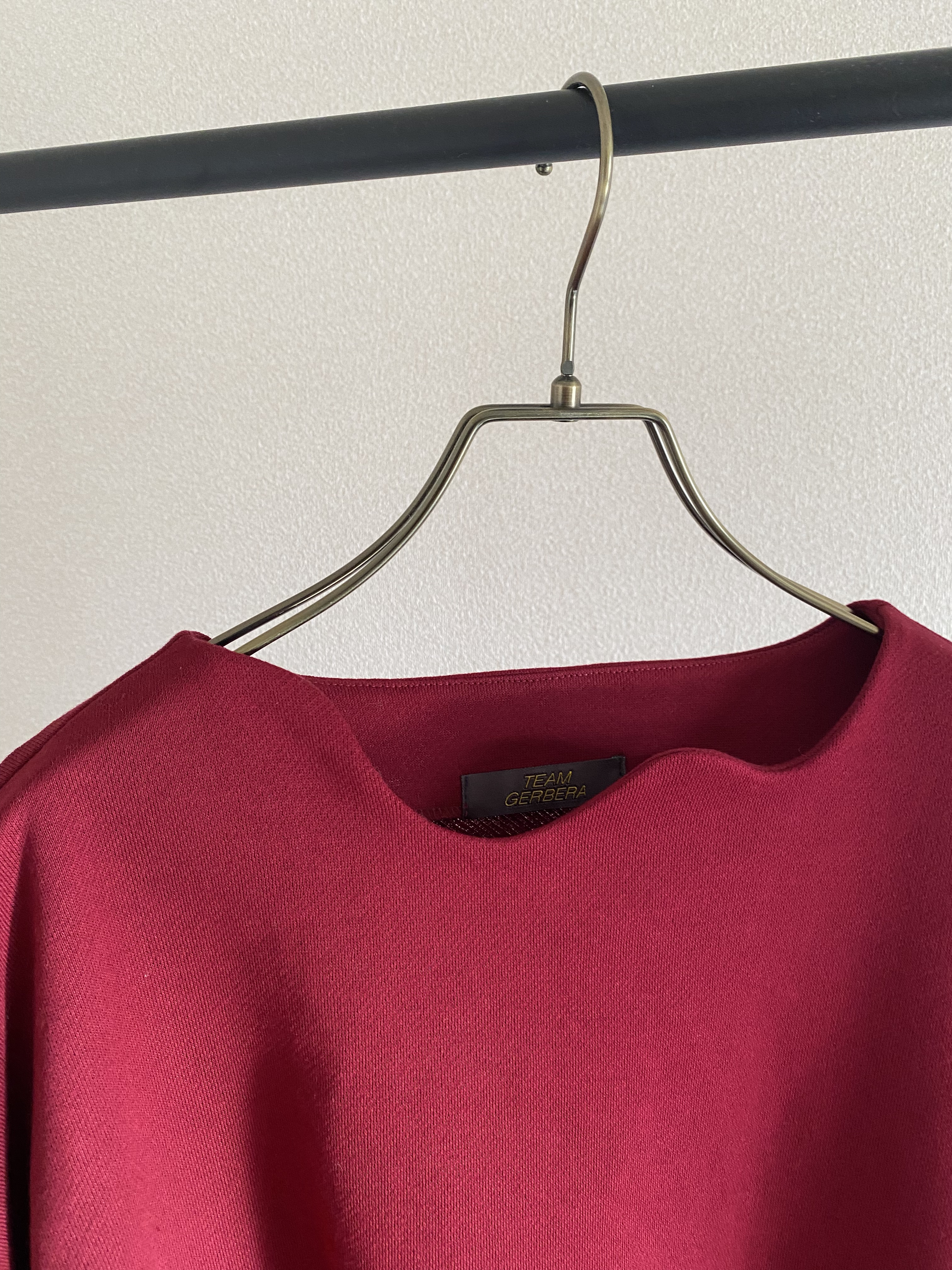 新作/ハンド刺繍スウェット/ミニ裏毛/フリーサイズ/バーガンディ/ワイドスリーブ