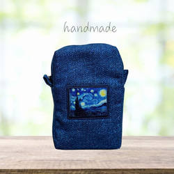 専用　ハンドメイド　パピヨン　猫　バッグ　タバコポーチ　ミニバッグ 受注製作】椿ネコちゃん ハチワレ 白ネコ タバコケース がま口