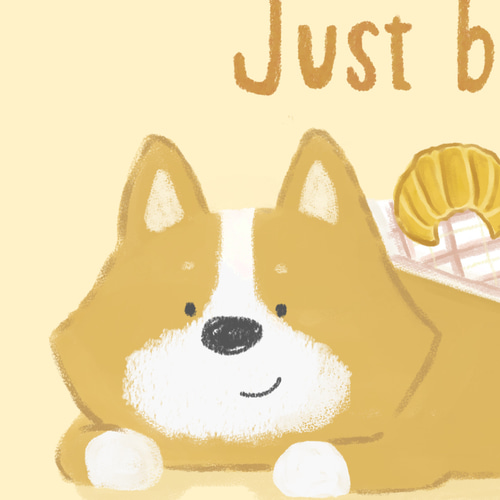 インテリア アート ポスター【 パンとコーギー 】:/165/ 犬 動物