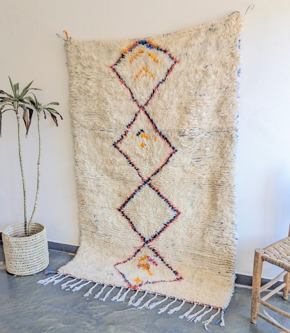 モロッコ直輸入　ベニワレンラグ-No.18(124×191cm) 3枚目の画像