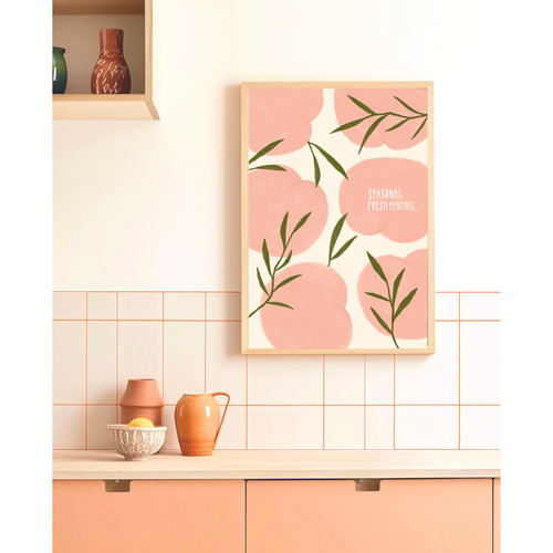 北欧 風 アート ポスター【 Peaches 】:/169/ 桃 もも ピーチ フルーツ