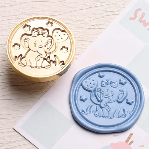 SALE⭐︎30mm 仔象と風船 シーリングスタンプ ヘッド ゾウ