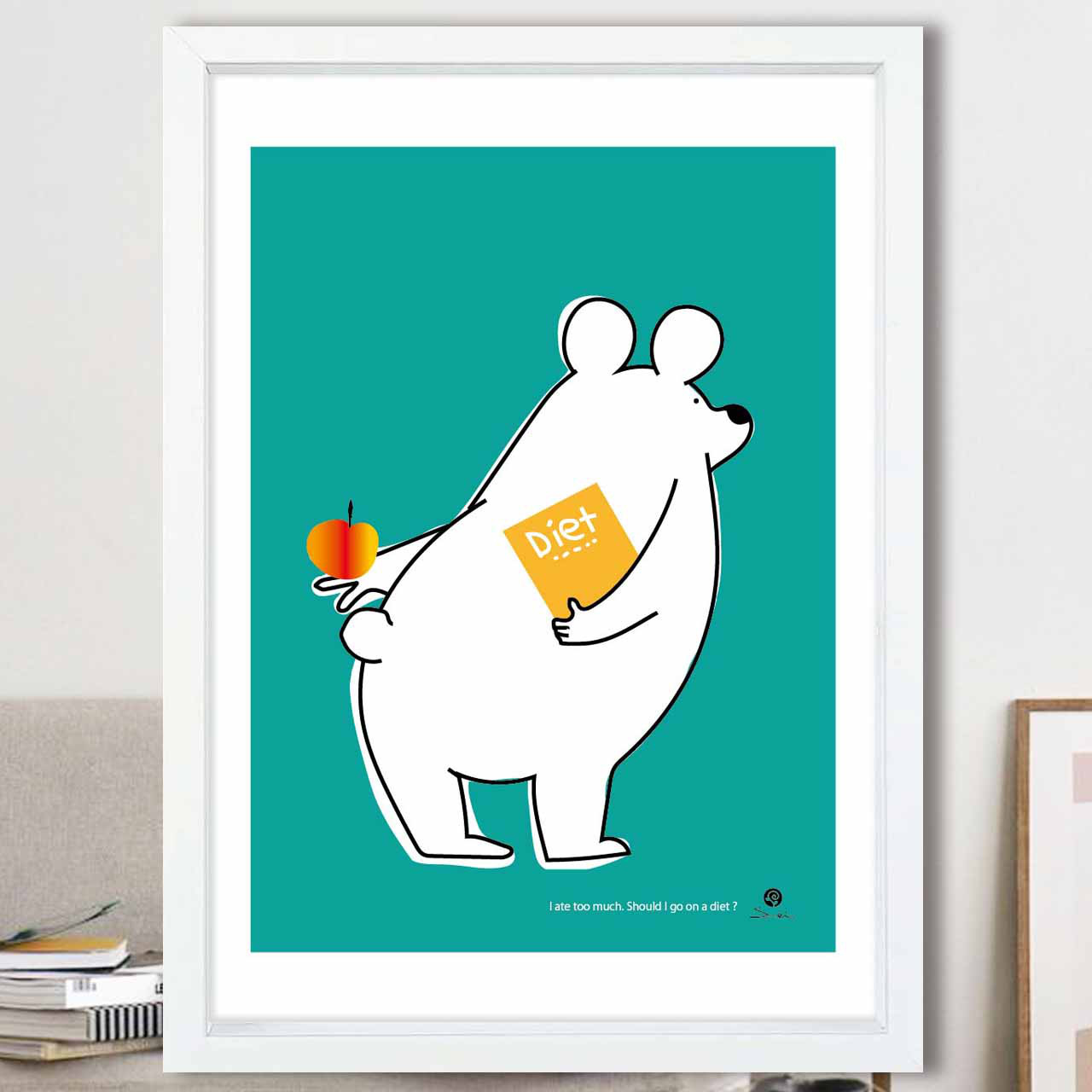 やめられない　クマ　お気に入り9600件突破　イラスト　ポスター　アートポスター　アート/sei検索　3426