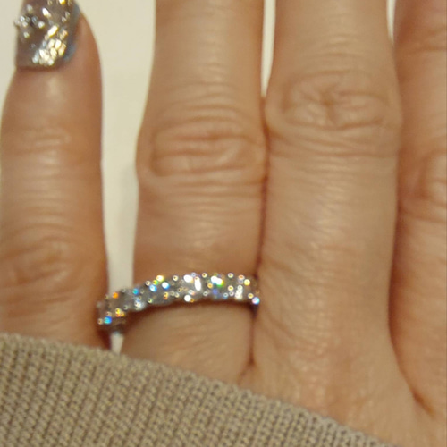 フルエタニティリング 3mm モアサナイト 18k ゴールド ジュエリー