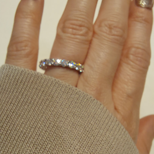 フルエタニティリング 3mm モアサナイト 18k ゴールド ジュエリー