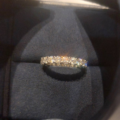 フルエタニティリング 3mm モアサナイト 18k ゴールド ジュエリー