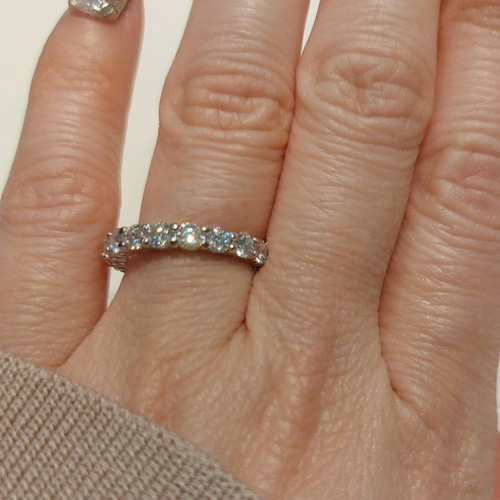 フルエタニティリング 3mm モアサナイト 18k ゴールド ジュエリー