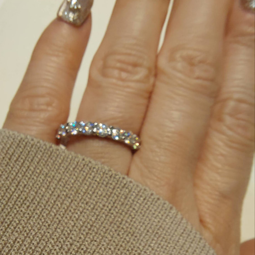 フルエタニティリング 3mm モアサナイト 18k ゴールド ジュエリー