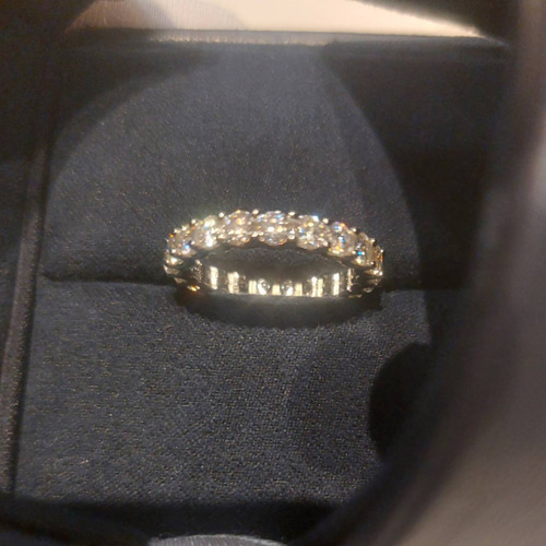 フルエタニティリング 3mm モアサナイト 18k ゴールド ジュエリー