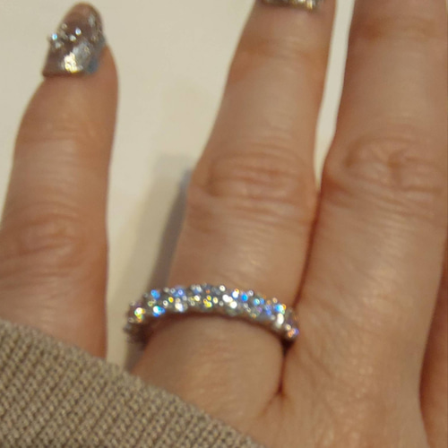 フルエタニティリング 3mm モアサナイト 18k ゴールド ジュエリー