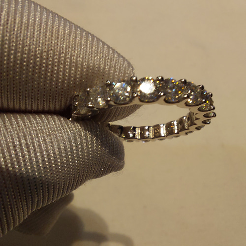 フルエタニティリング 3mm モアサナイト 18k ゴールド ジュエリー