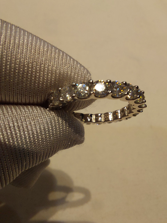 フルエタニティリング 3mm モアサナイト 18k ゴールド ジュエリー