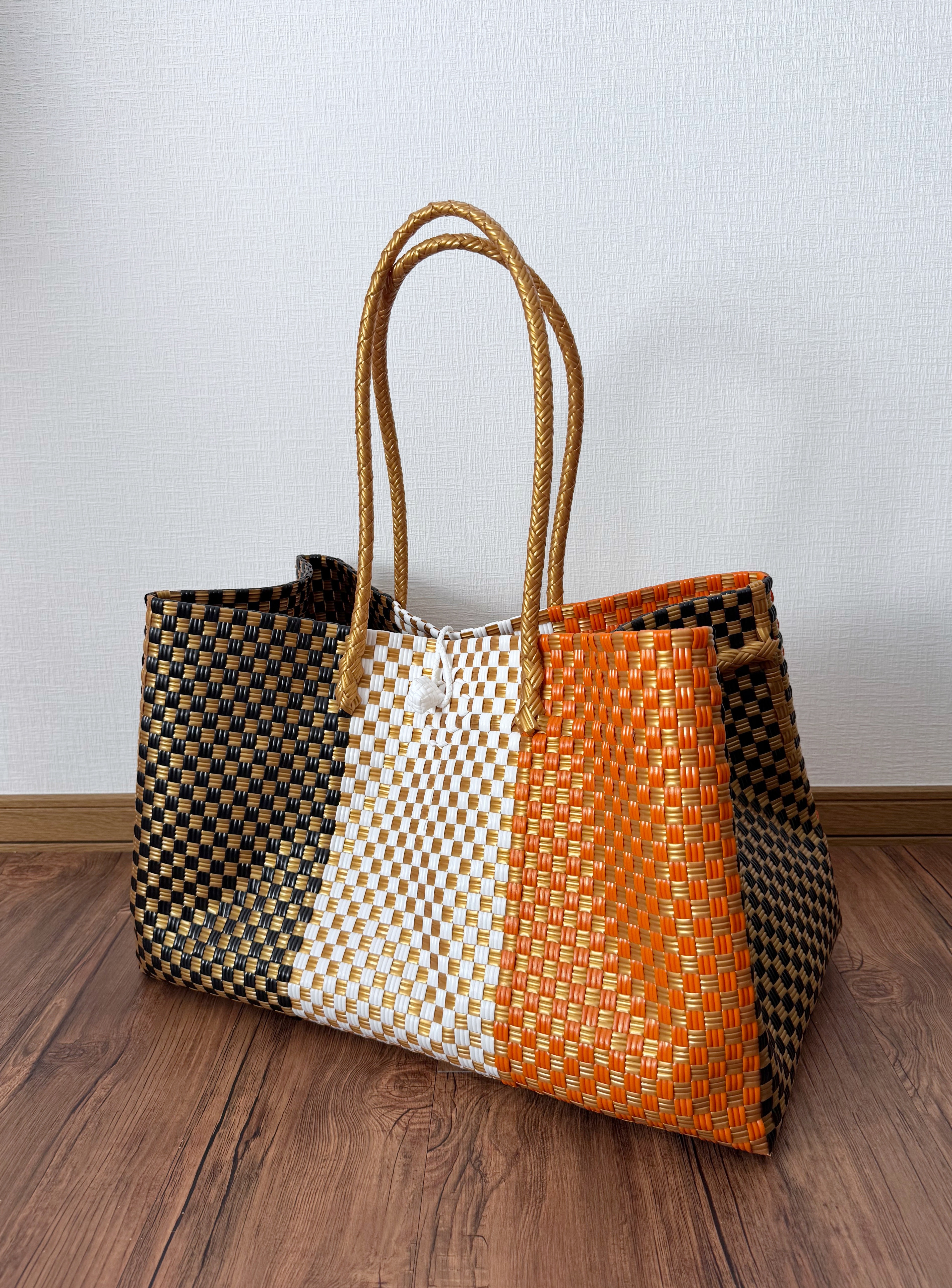 ジャンボsize！　まるごと洗えるバッグ　パサールバッグ　トートバッグ　プラカゴ　メルカド　特大　大きいサイズ