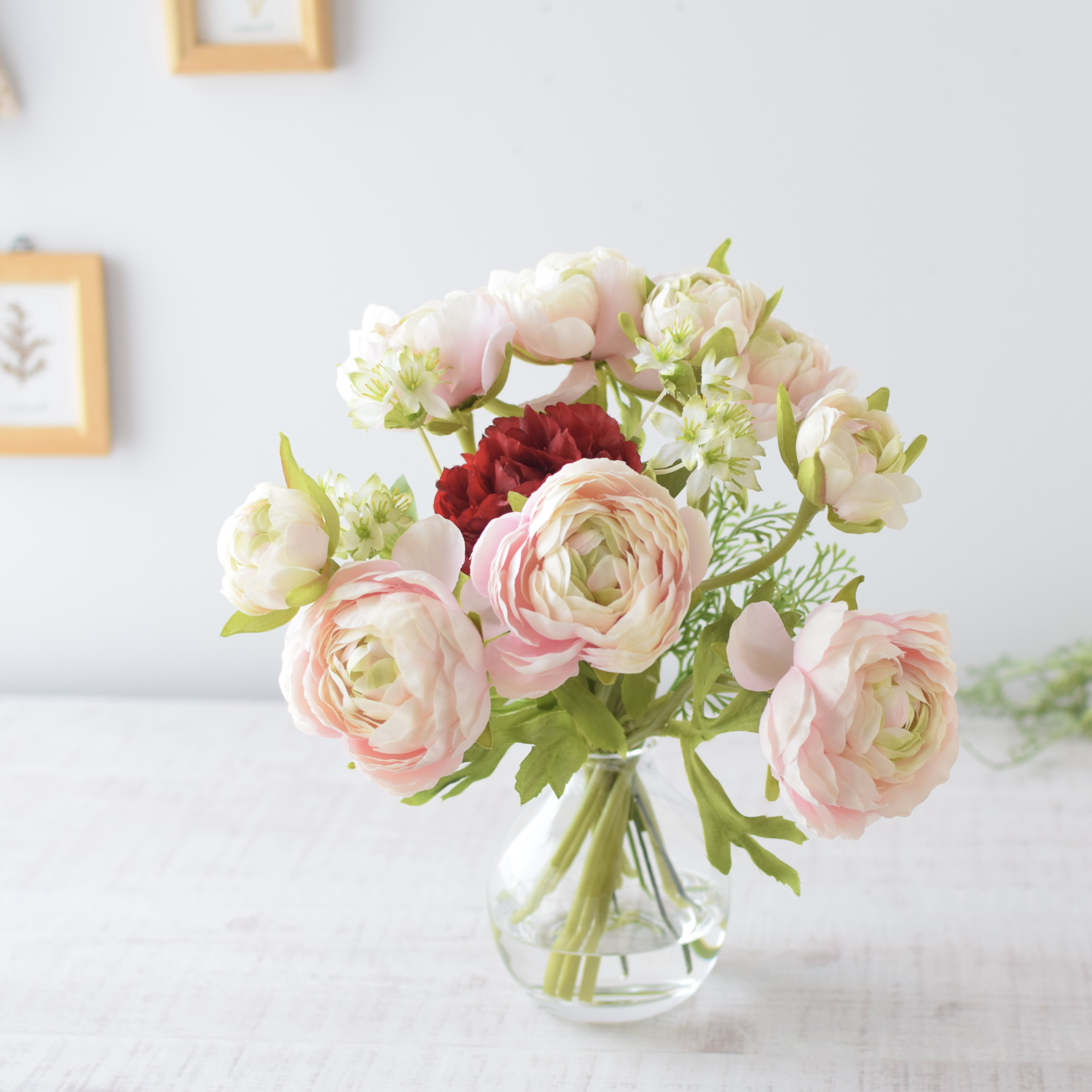 実物大サイズ♪大輪ラナンキュラスのフェイクウォーターアレンジ＊Creema限定