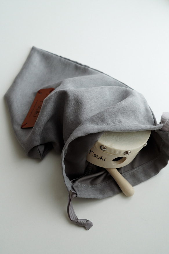 【名入れ無料】スエード巾着┃プチギフト　入園準備　収納袋 6枚目の画像