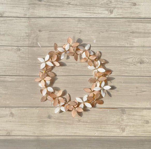 お花いっぱいの☆ニュアンスカラーワイヤーリース☆ 1枚目の画像