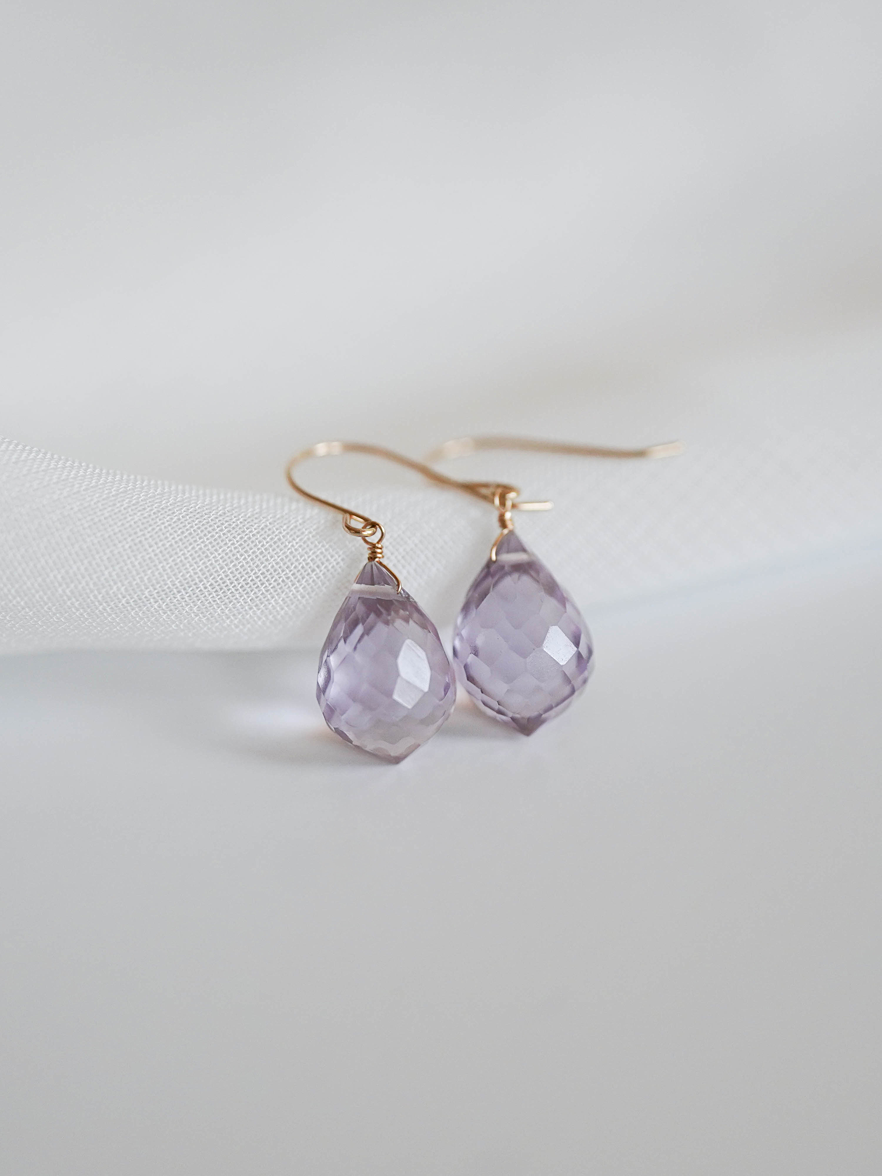 アメジスト デュードロップ ピアス