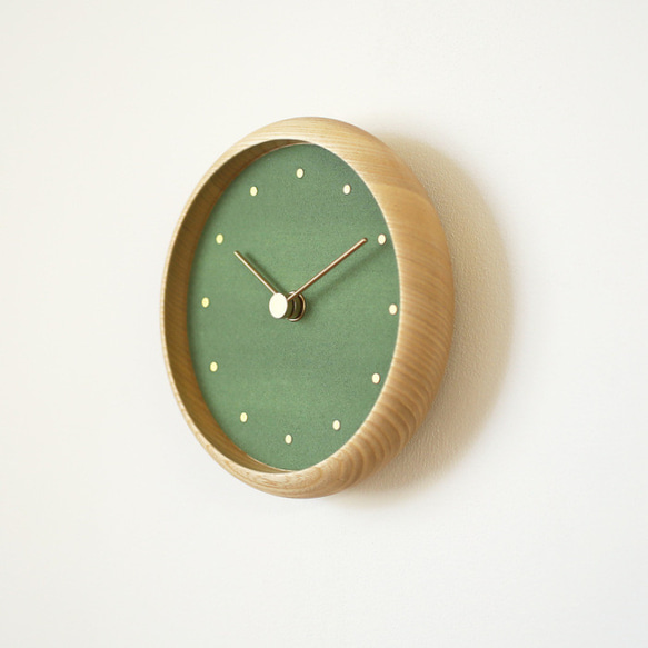 はなもっこ 掛時計　緑瑪瑙　プレーン 2枚目の画像