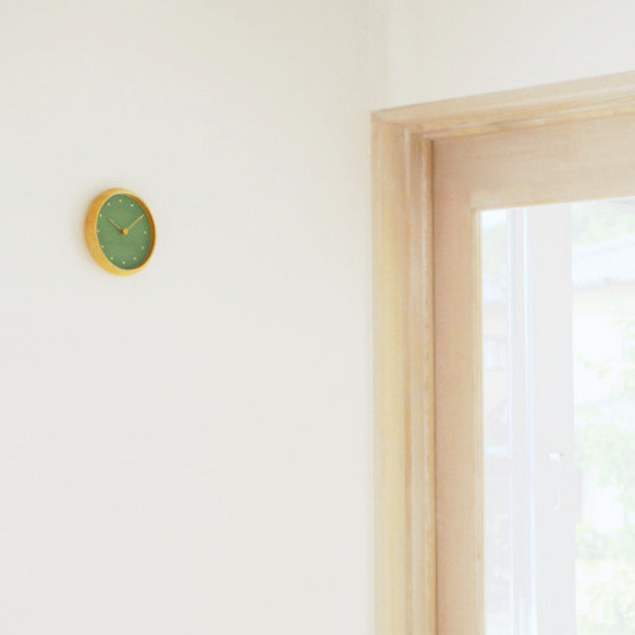 はなもっこ 掛時計　緑瑪瑙　プレーン 4枚目の画像