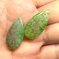 2pcs オーシャンジャスパー ペンダントビーズ 30x20x6㎜ 天然石