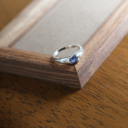 （獨一無二，925 銀）藍寶石戒指（5 毫米，8 號） 第6張的照片