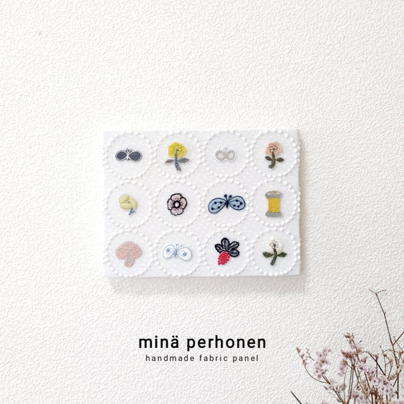 ミニファブリックパネルミナペルホネンインテリアタンバリングレーチョウ