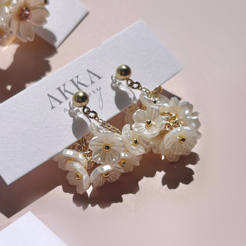 期間限定◇ Cherry blossom chain earring 春 チェーン 桜 イヤリング 