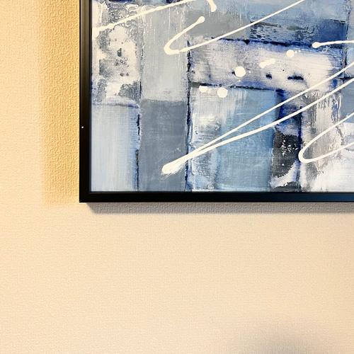 Urban life/抽象画 (M8)/アート/モダン/ホワイト/白/ブルー/グレー