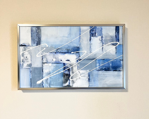 ミルキーウェイ/抽象画 77×56㎝ B2額縁セット 原画1点のみ モダンアート ミルキーウェイ/抽象画 77×56㎝ B2額縁セット 原画1点のみ