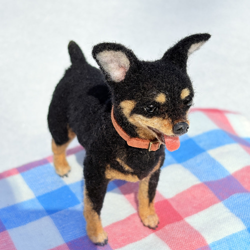 元気っ子✨️】ミニピン【縦12.5cmx横11cm】羊毛フェルト犬