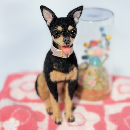 優しい笑顔☺️】ミニピン【縦13cmx横7.5cm】羊毛フェルト犬 羊毛