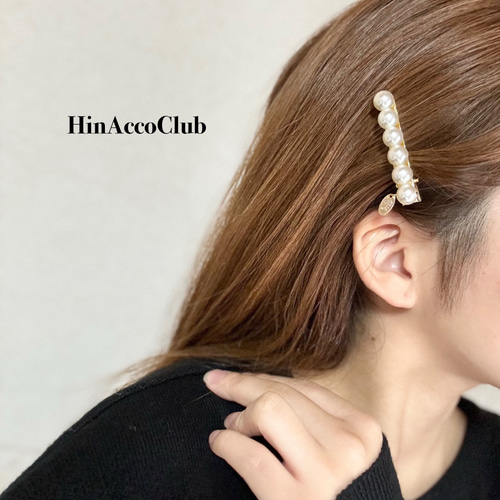 ヘアクリップ レジン 細長オーバル ツートンミニ薔薇 大人可愛い