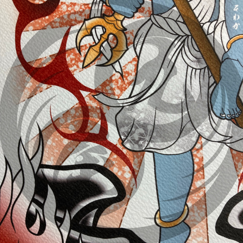 トイレの神様 烏枢沙摩明王 イラスト A4サイズ 簡易フレーム付き