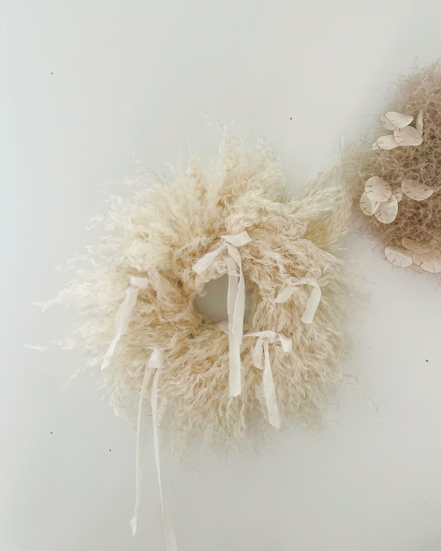 fluffy wreath " poodle "  パンパスグラス ドライフラワーリース ふわふわリース ナチュラル