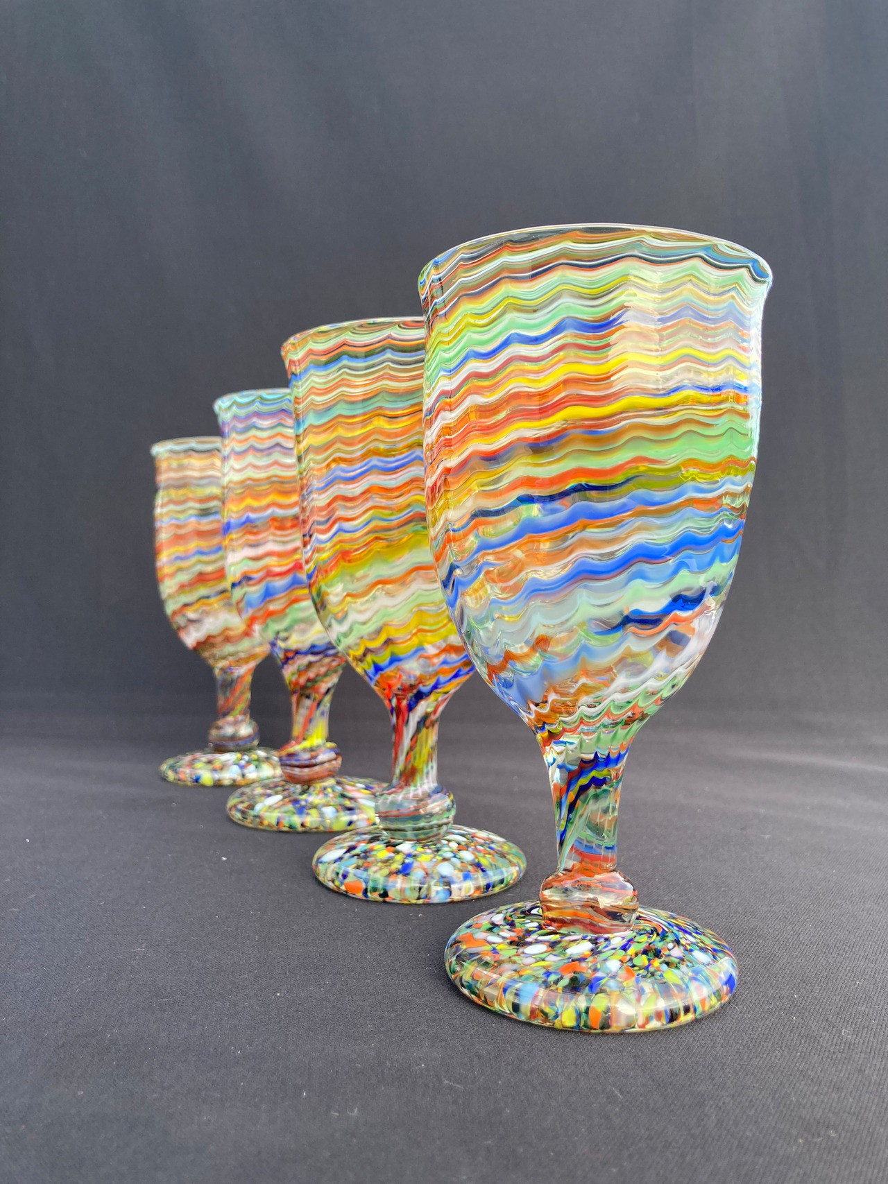 Rainbow Wave Goblet