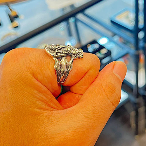 シルバーリング ネーシャ ガネーシア 百合 指輪 26号 メンズ シルバー