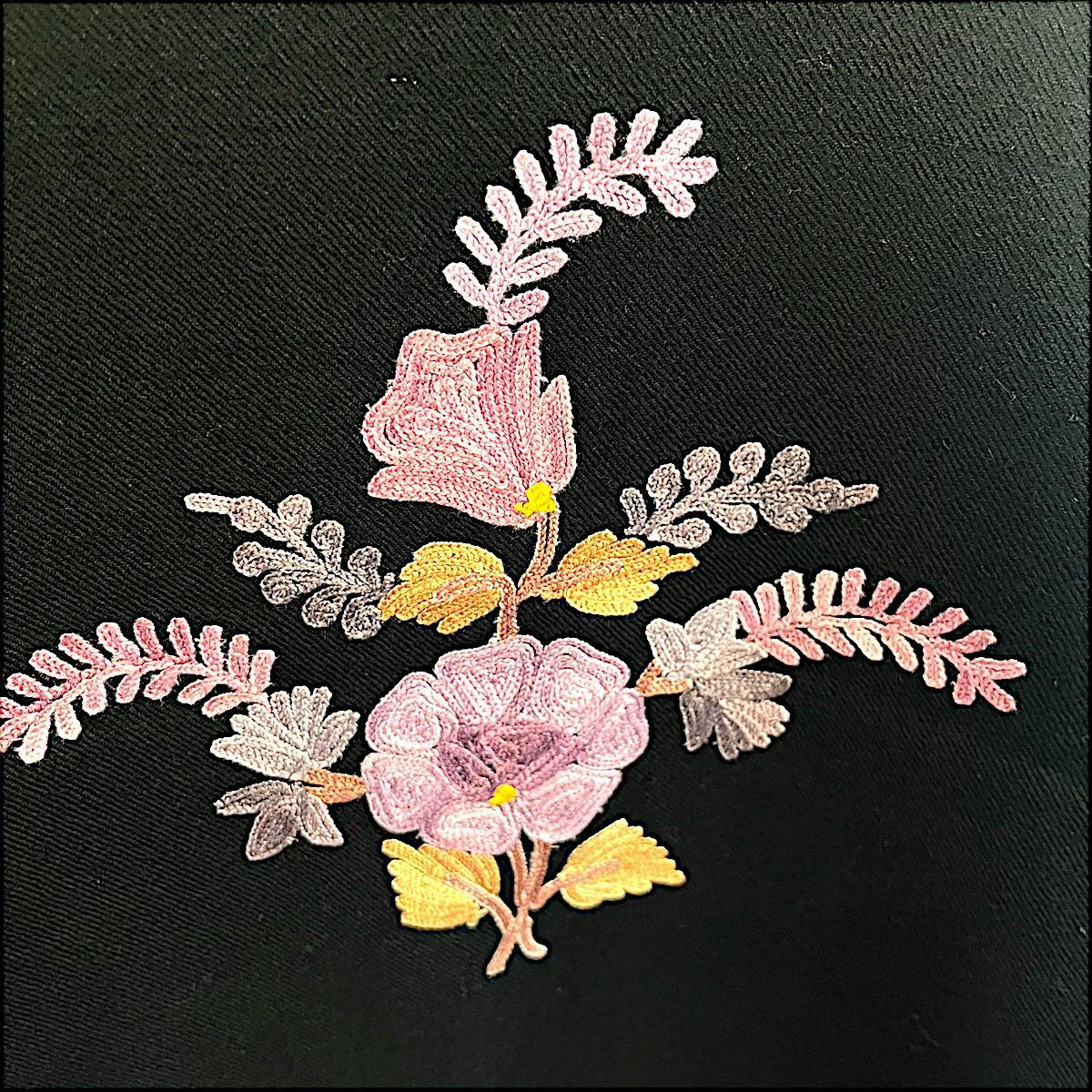 ブラウス カシミール シルク刺繍 高級 トップス メリノウール ジャケット 一点物 ハンドメイド 保温性 カシミヤ