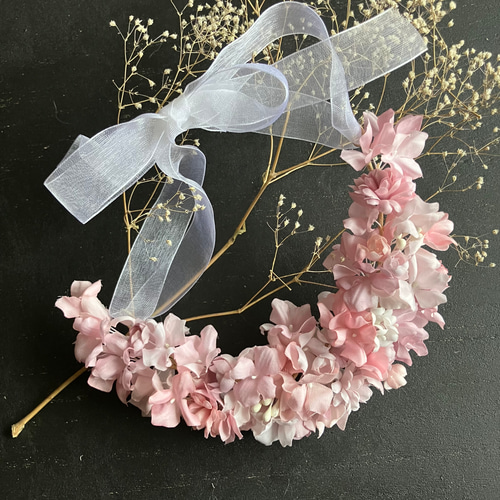 淡いピンクな三日月リース 淡いピンクな三日月リース 淡いピンクな三日月リース ピンクの三日月